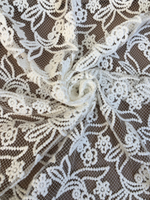 Сетка с вышивкой, молочный, нить из хлопока BST4061C1