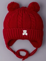 Шапка вязаная демисезонная на завязках