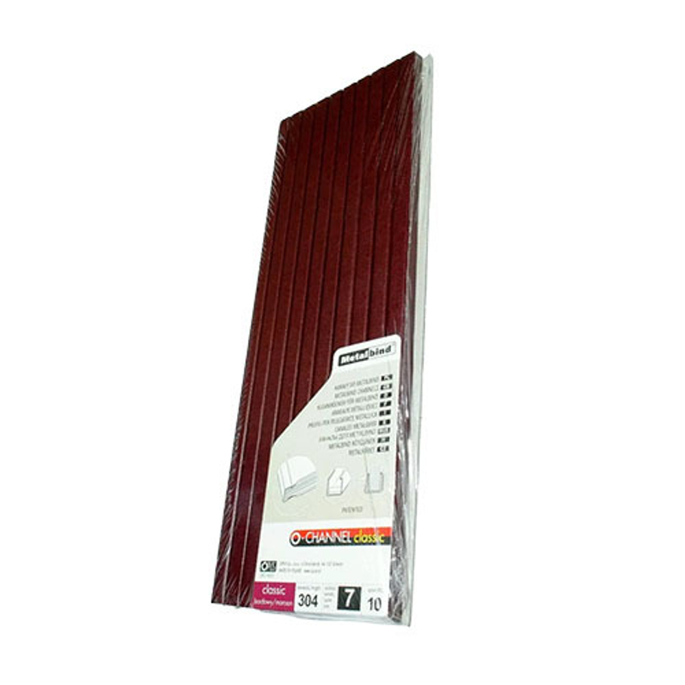 ЦВЕТНОЙ КАНАЛ С ПОКРЫТИЕМ 7 мм А4 БОРДОВЫЕ упак. 10 шт