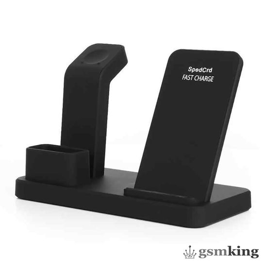 iSA Wiriless Charger Stand 3-in-1 Black