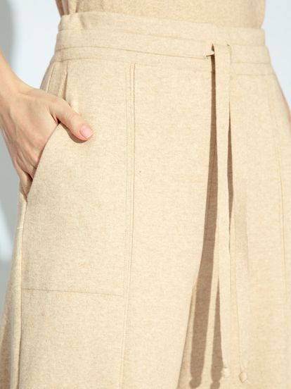Женские брюки темно-бежевого цвета из хлопка и кашемира - фото 6