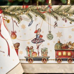 СКАТЕРТЬ "ЩЕЛКУНЧИК" 110Х140СМ ,БЕЖЕВЫЙ ,100% ХЛОПОК,ТВИЛ