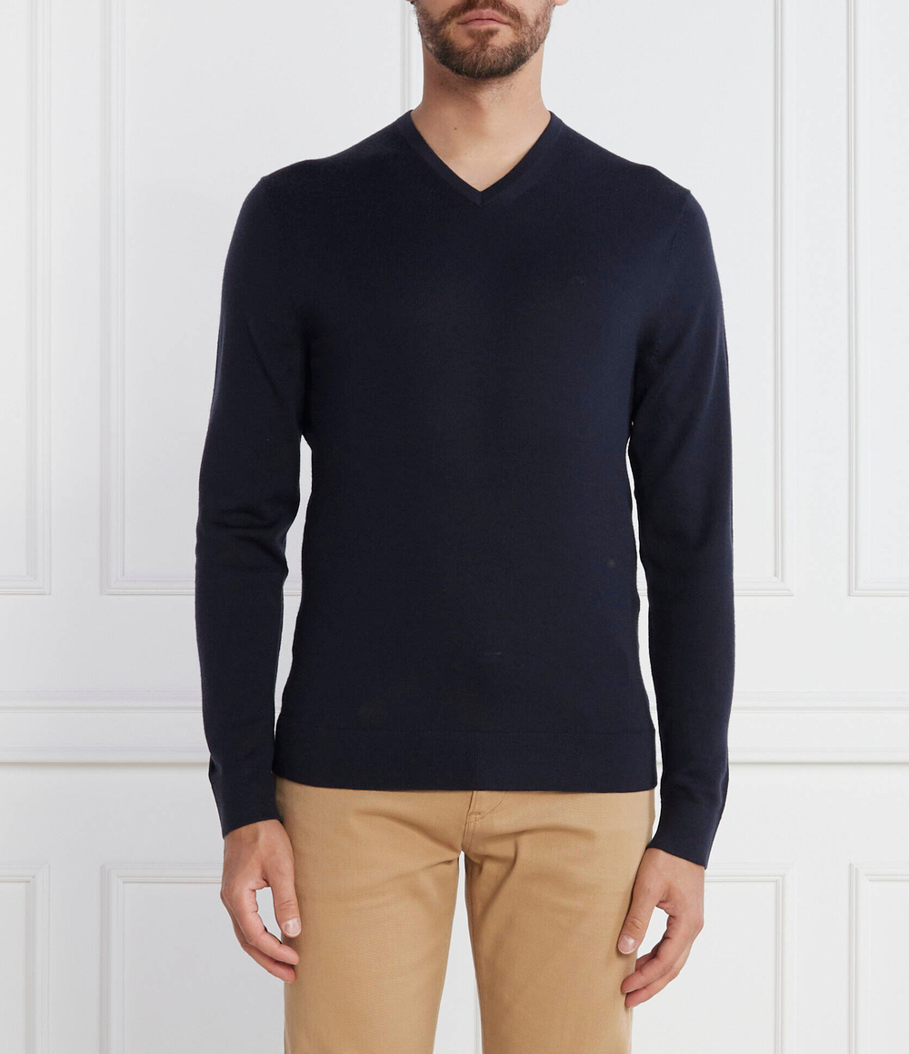 Wełniany свитер SUPERIOR Calvin Klein - темно-синий(K10K110423)