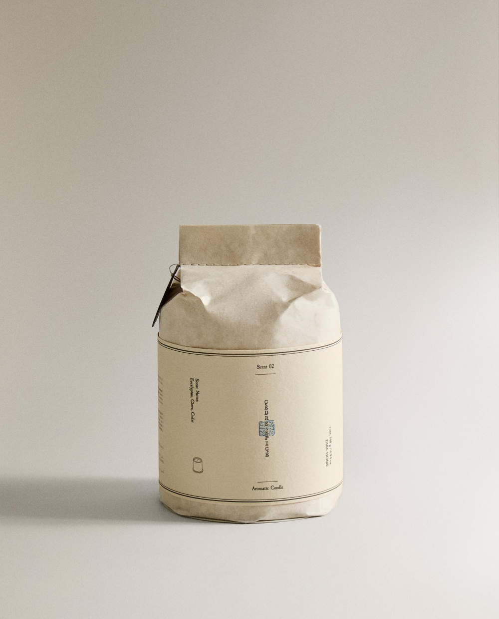 Zara Home Свеча ароматическая C dre pic 140 г, растительный воск, аромат древесный, Коричневый