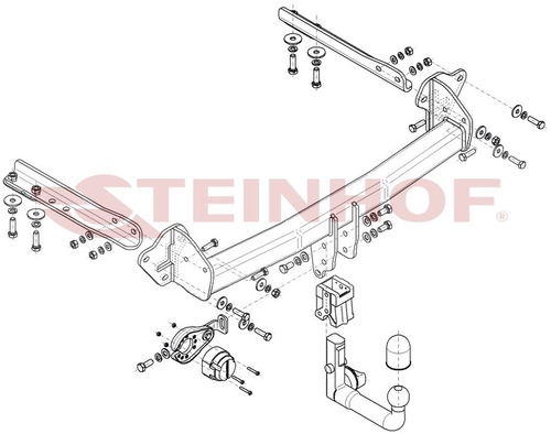 Фаркоп на Subaru Forester (SK) 04/2018- (паспорт и сертификат в комплекте)(без электрики) Steinhof.S-431