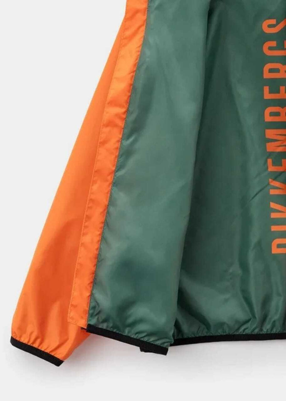 Ветровка с капюшоном BIKKEMBERGS Оранжевый/Черная отделка и логотип Мальчик