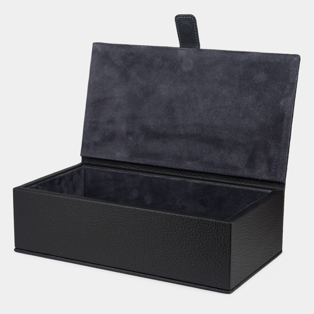 Кофр кожаный для хранения Grand  черного цвета