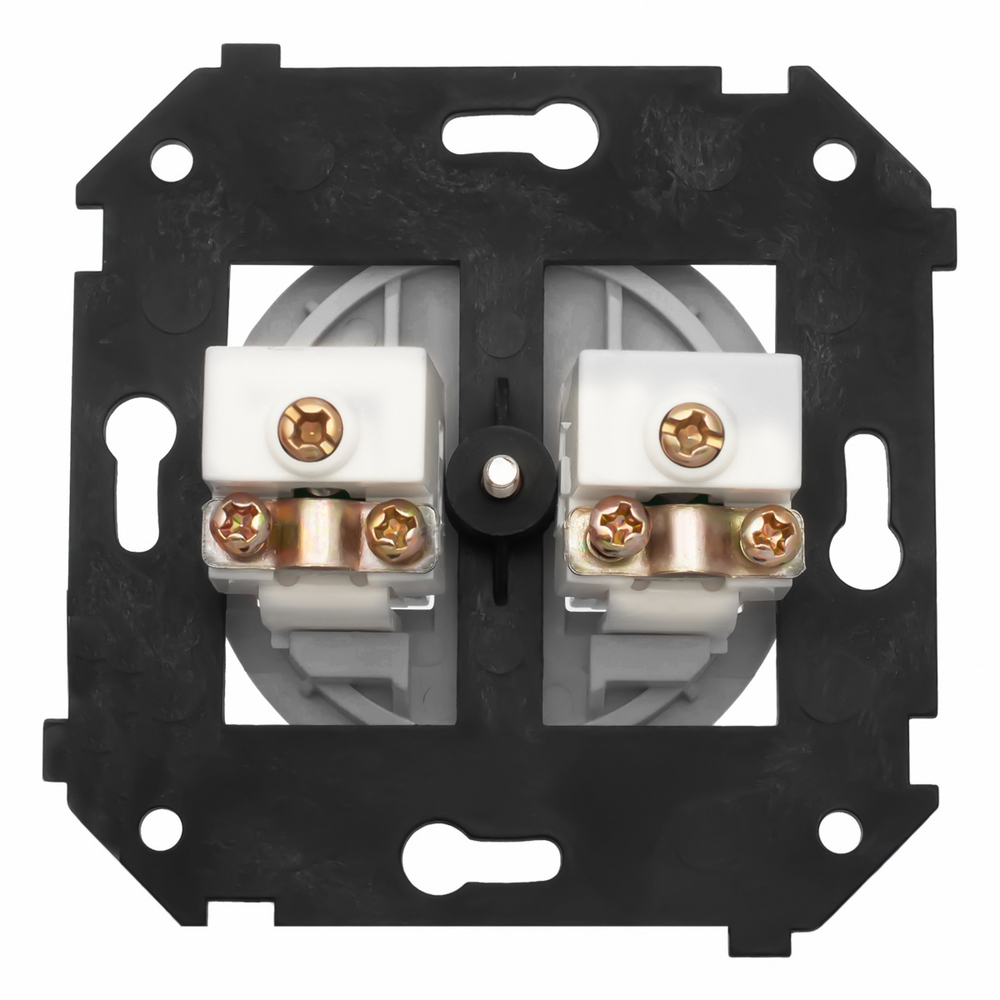 Розетка телевизионная двойная, оконечная, пластик, титан B3-306-26