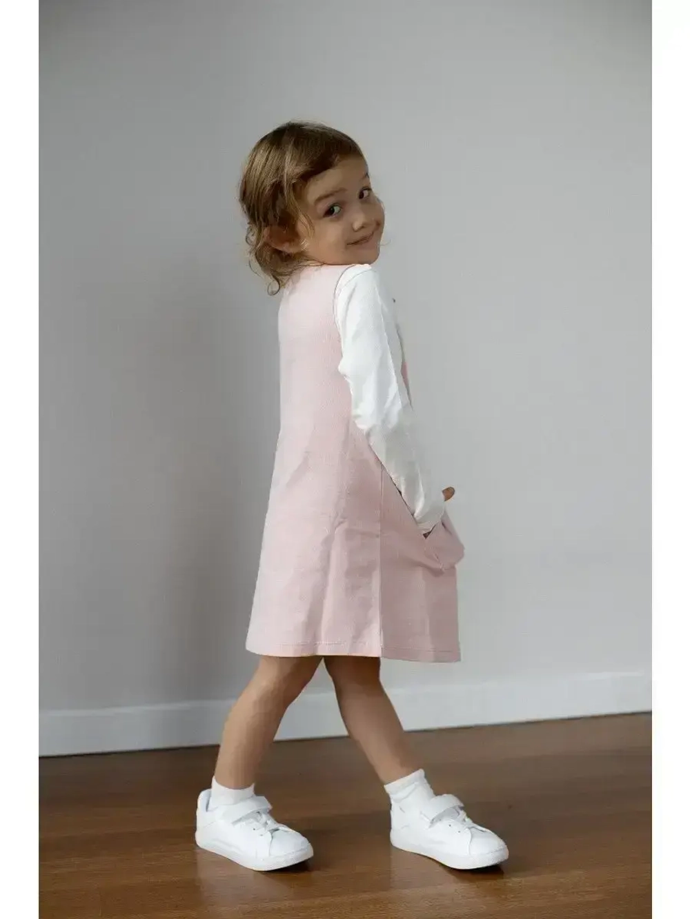 Костюм для девочки, лонгслив и сарафан