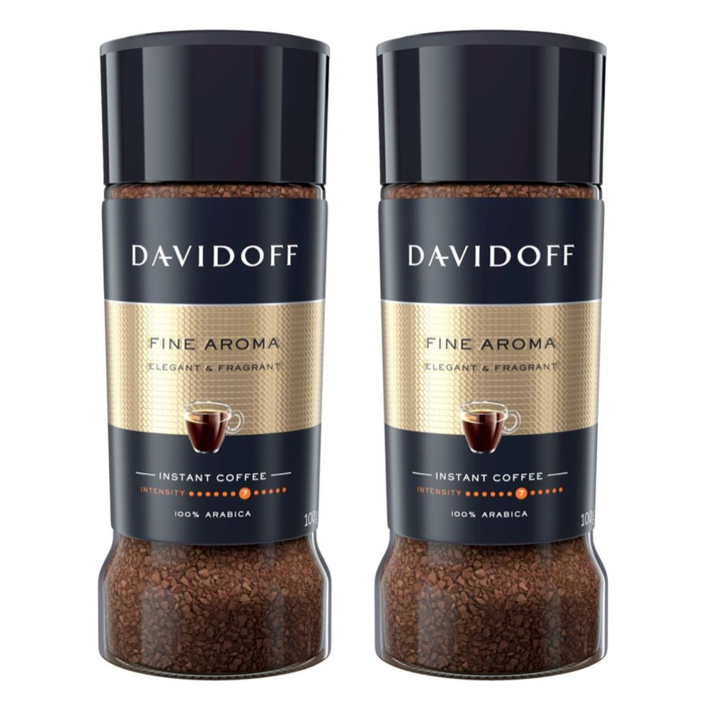 Кофе растворимый Davidoff Fine Aroma, 100 г стеклянная банка (Давидоф) х 2 шт