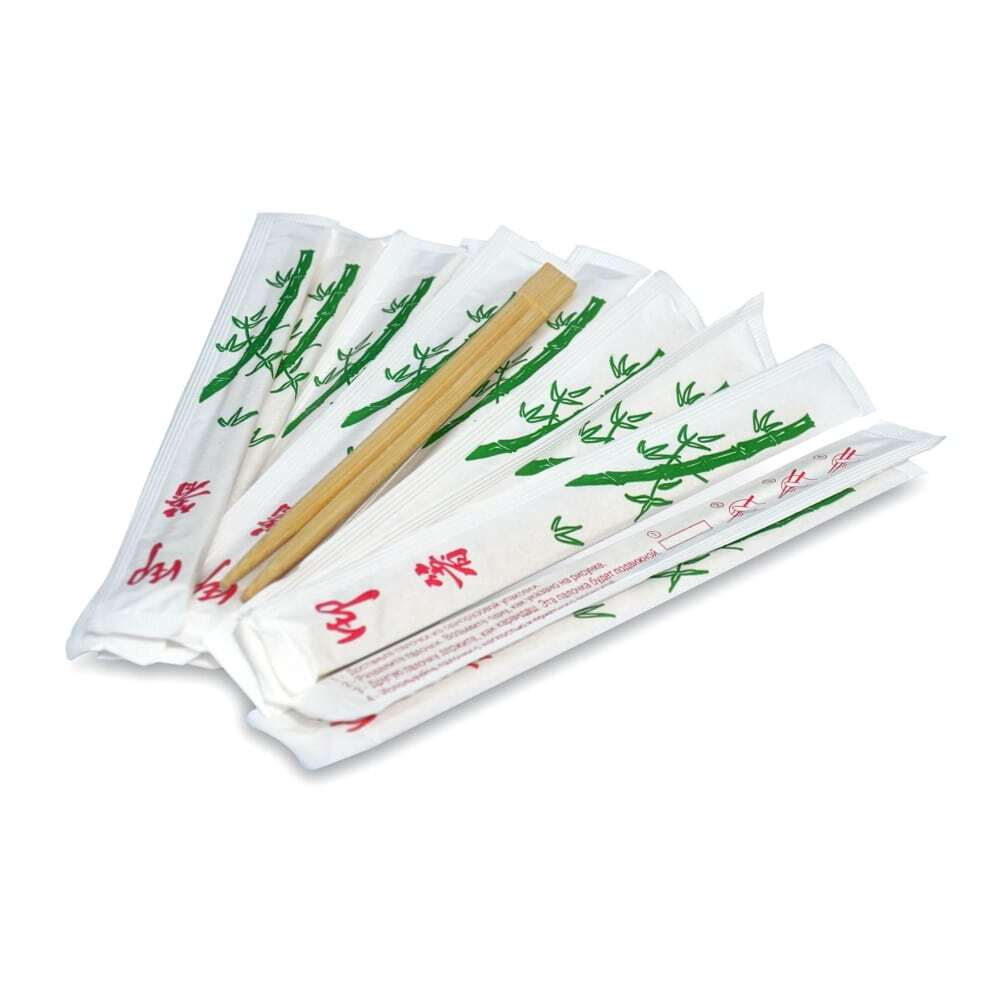 Палочки для еды 230 мм в бумажной упаковке