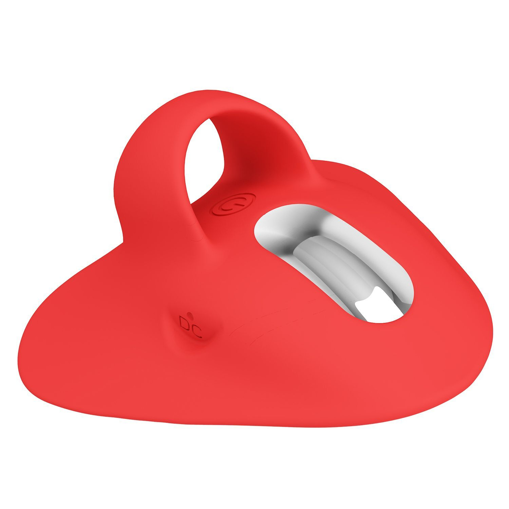 Красный вибратор на палец Carnation (Цвет: красный)