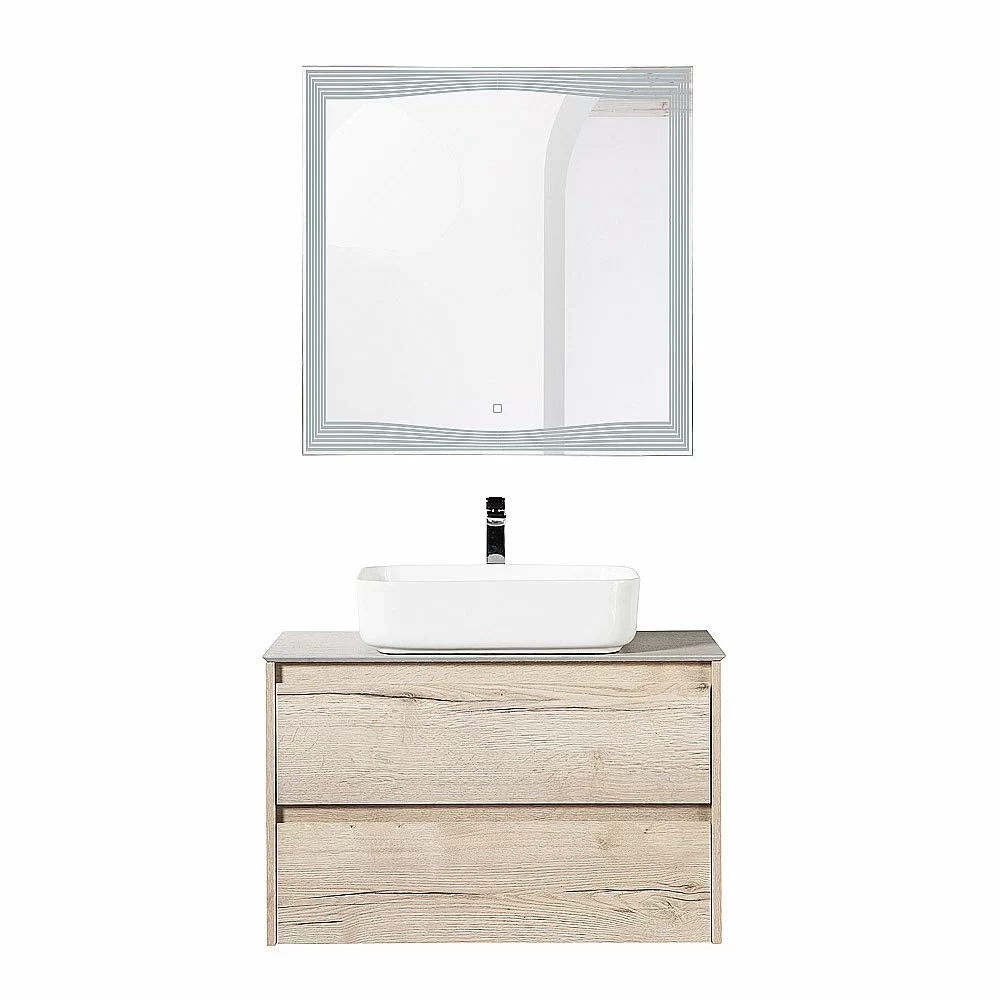 Тумба с раковиной и столешницей BelBagno KRAFT 80 Rovere Galifax Bianco