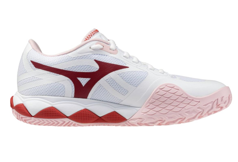 Женские теннисные кроссовки Mizuno Wave Enforce Tour 2 CC - white/pinkesque/barbados cherry