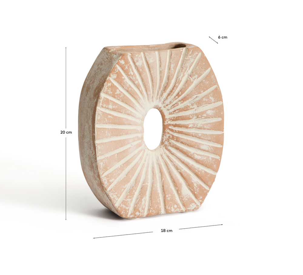 Ваза Valura из папье-маше розового и бежевого цвета 21 см