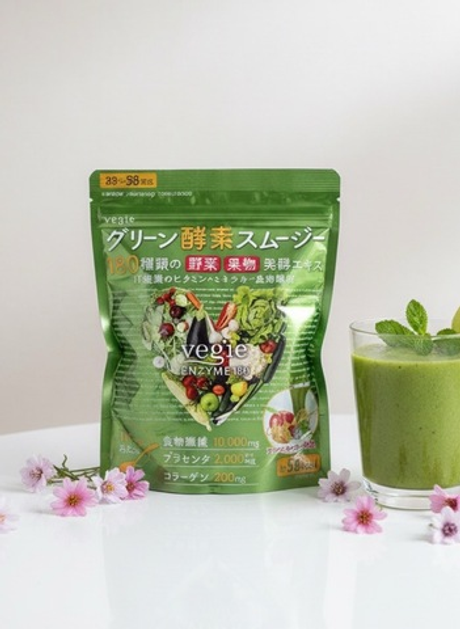 Зеленый смузи с ферментами со вкусом яблока и манго Vegie Green Enzyme Smoothie