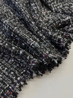 Твид вискоза с п/э и люрексом Chanel серебристо-черный