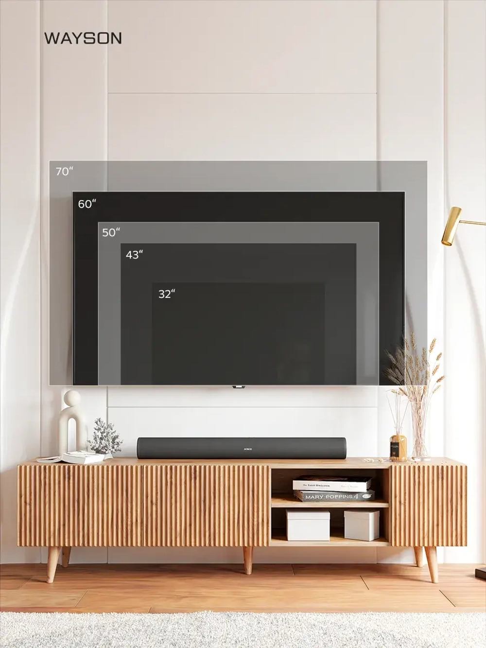 Тумба под телевизор напольная 210х47х36 под дерево, Сиена