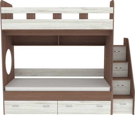 Двухъярусная кровать КарИВи Юниор 1 80x160 Бодего Темный Винтерберг