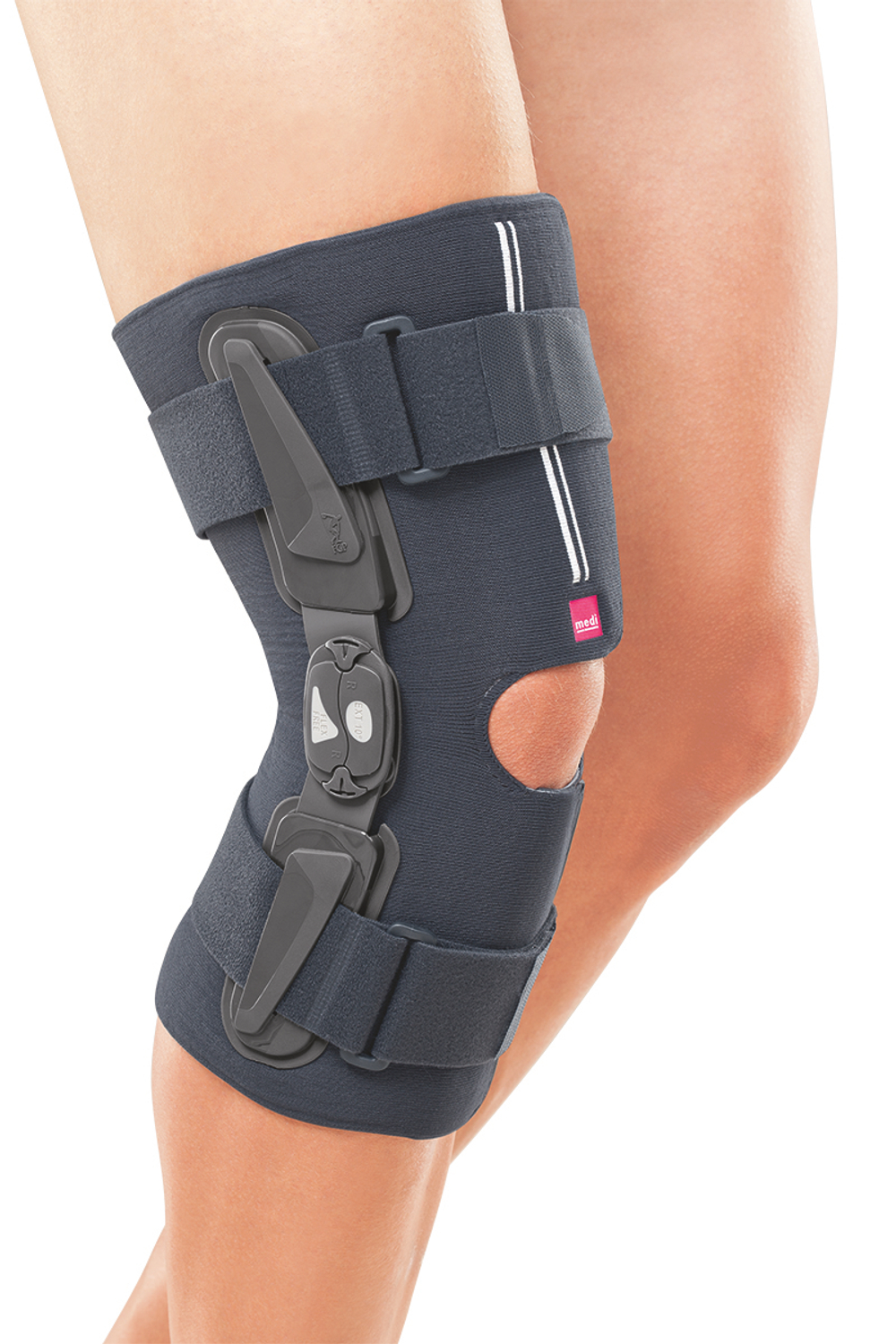 Регулируемый укороченный полужесткий коленный ортез MEDI Stabimed с шарниром physioglide