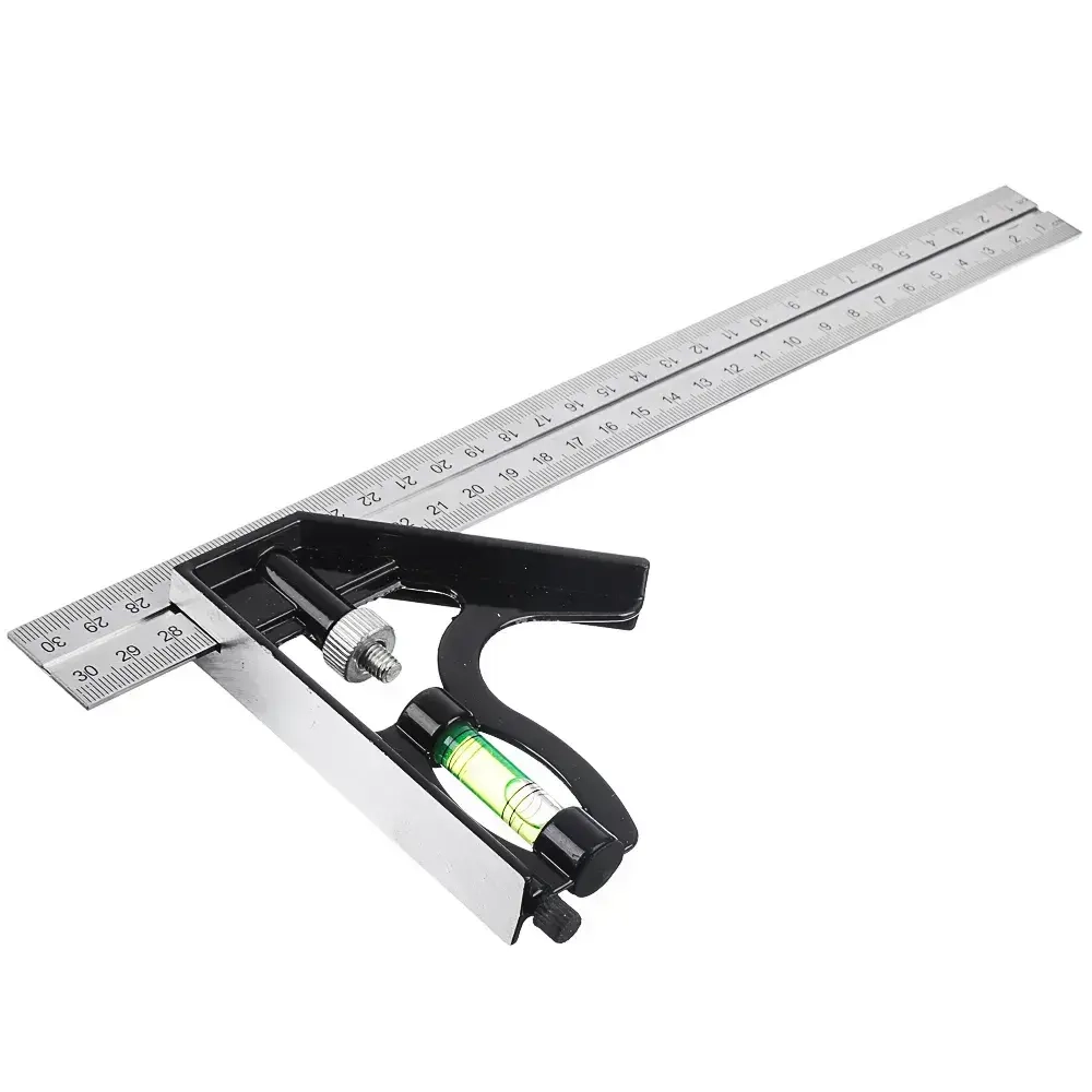 Угольник металлический РОКОТ комбинированный с уровнем 300мм/ Линейка/ Угломер