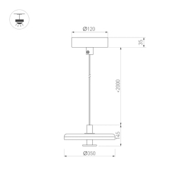 Светильник SP-KOTARO-R350-12W Warm2700 (BK-GR, 36 deg, 230V, TRIAC) (Arlight, IP20 Фетр, 3 года) 057222
