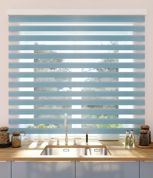 Рулонные шторы День-Ночь Небесный голубой