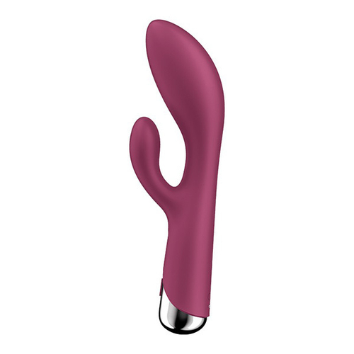 Малиновый вибратор-кролик с ротацией 20см Satisfyer Spinning Rabbit 1