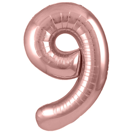 Цифра 9 розовое золото 40” д84