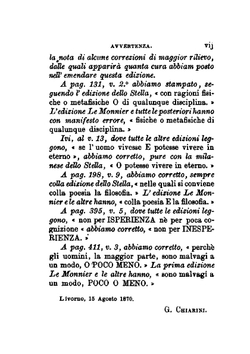 Le Operette Morali Di Giacomo Leopardi. Cin La Prefazione Di Pietro Giordani Edizione Accresciuta E Corretta Da G. Chiarini | G. Leopardi