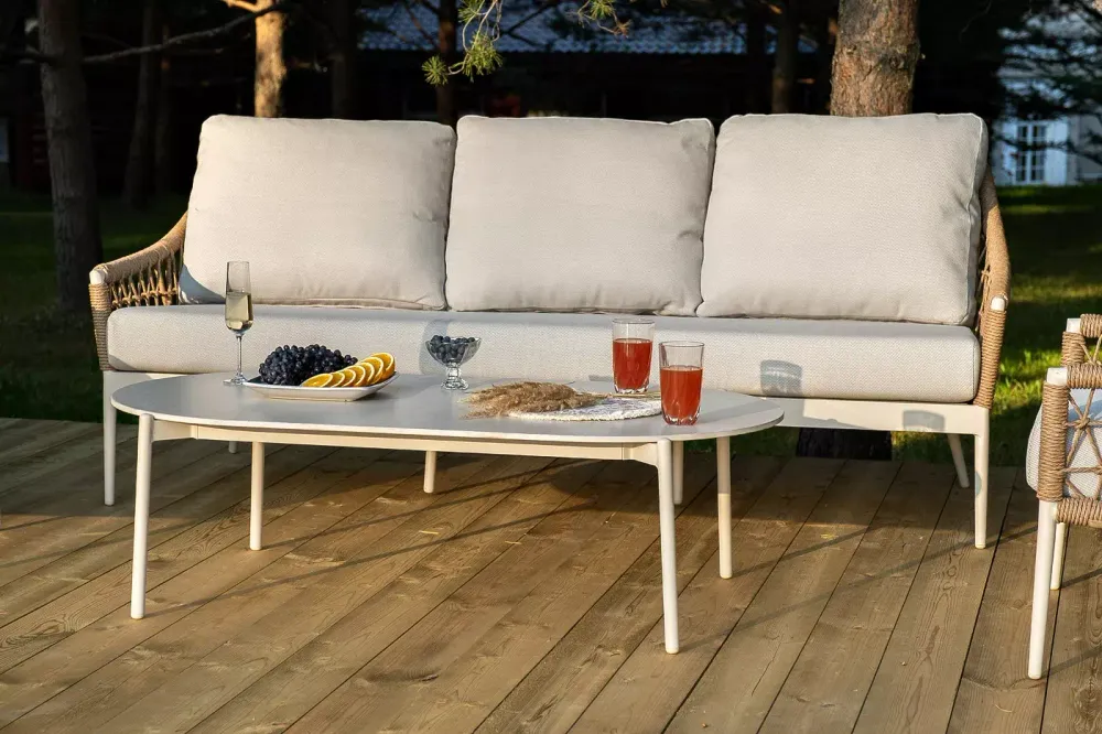 "Венеция" лаунж-зона из искусственного ротанга, цвет соломенный