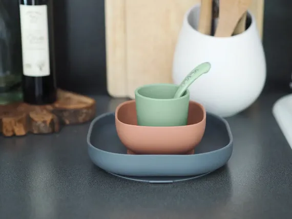 Набор посуды Beaba Coffrey Repas Silicone Mineral