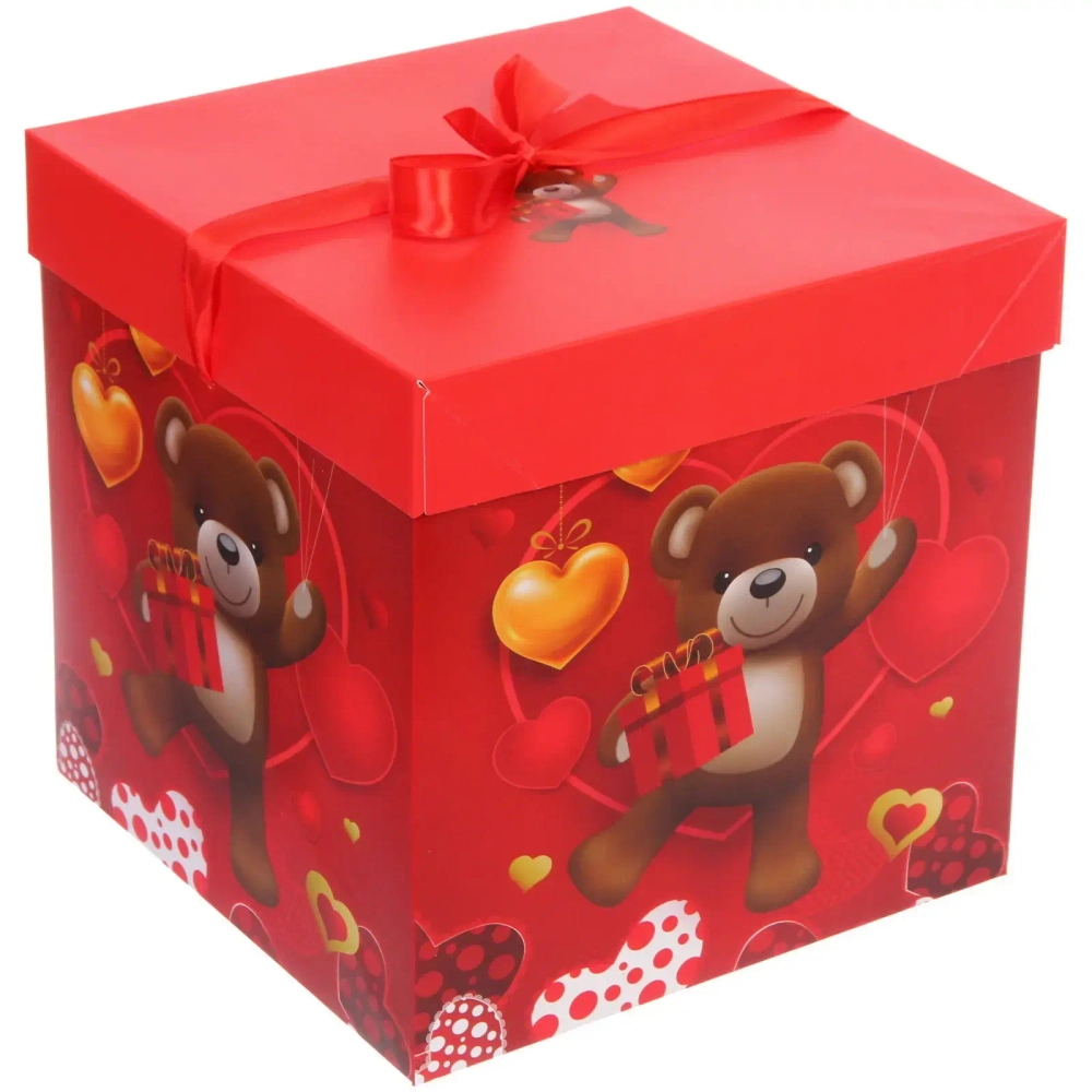 Коробка подарочная «Медвежонок» 22*22*22 см, микс