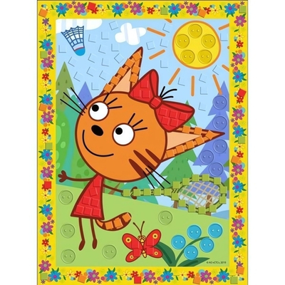 Аппликация из ЭВА и пуговиц "Три Кота" (17х23см.) в пакет (Мультиарт)