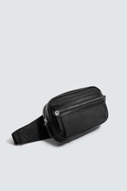 ZARA ПОЯСНАЯ СУМКА ИЗ ТЕХНИЧЕСКОЙ ТКАНИ, ЧЕРНЫЙ