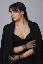 Серьги "Милора" круглые с цирконами, оттенок золото