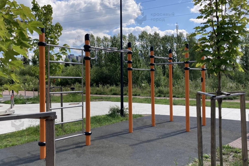 Воркаут 5 турников, шведская стенка и рукоход зигзаг