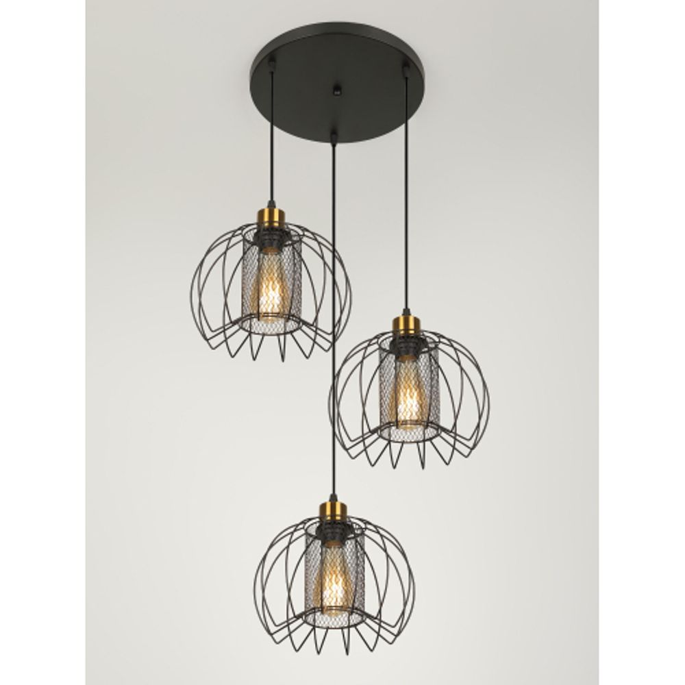 Светильник подвесной (подвес) Rivoli Adelaida 5108-203 3хЕ27 60 Вт лофт-кантри | Rivoli