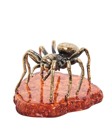 Народные промыслы AM-1160 Фигурка «Паук- Хелицер» (латунь, янтарь)