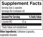 Designs For Health - LYS120 - L-Lysine 120 capsules
