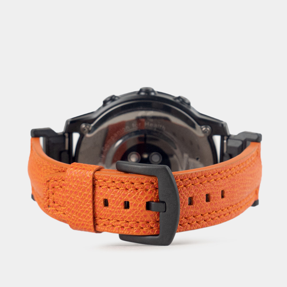 Ремешок для часов Garmin 51 mm с креплением из кожи теленка, оранжевого цвета