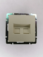 Розетка 2-я RJ-11 + RJ-45 Werkel  слоновая кость