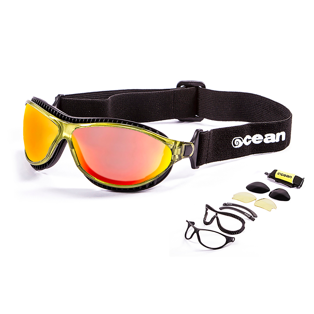 Спортивные очки OCEAN Tierra de fuego Transparent Green / Revo Orange Polarized lenses