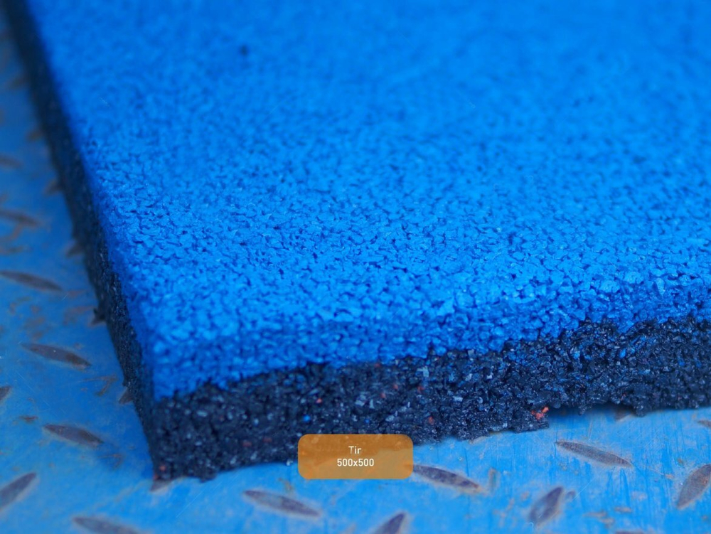 Резиновая плитка EcoStep Tir 500х500 (43мм) с ровным основанием