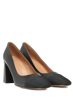 Женские комбинированные туфли черные с текстилем