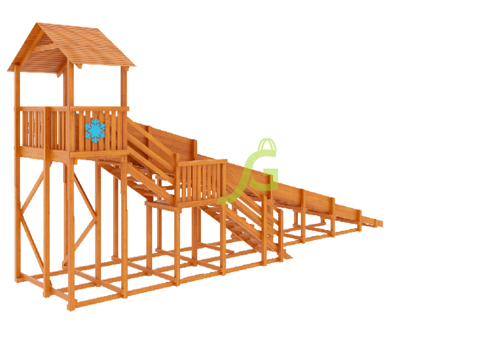 Зимняя заливная горка 10 метров