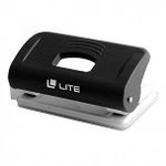 Дырокол LITE 10 л. 2 отвер. пластик черный линейка форматов