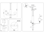 Светильник подвесной LH56011/5 BS/FR латунь/белый матовый E14*5 max 40W D640*1260