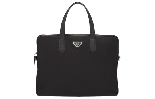 PRADA Saffiano Leather Briefcase, Handbag Men"s Black