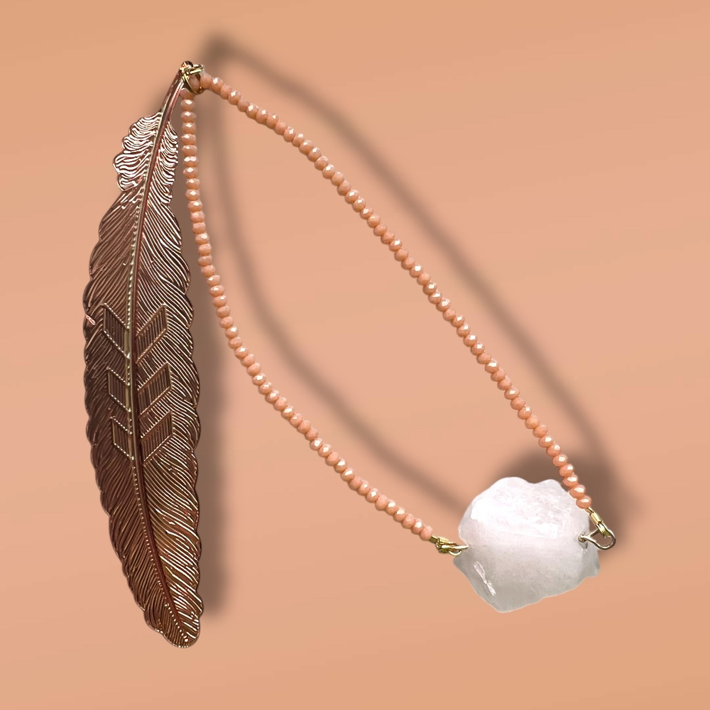 Книжная закладка. Любимая. Розовый кварц